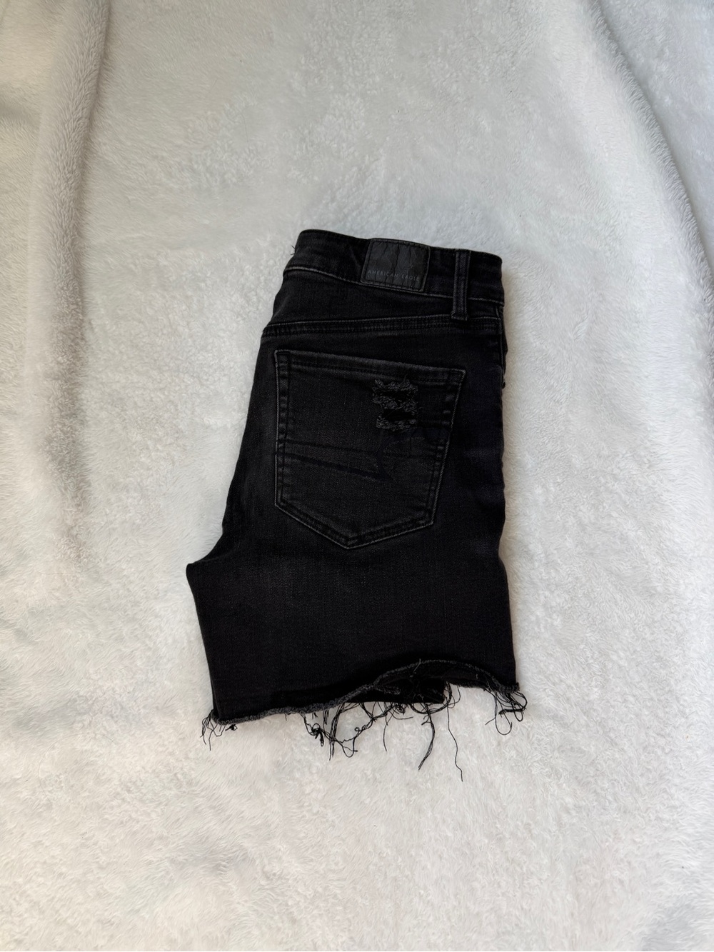 American Eagle Next Level Stretch High Waist Distressed Denim Shorts Size 2